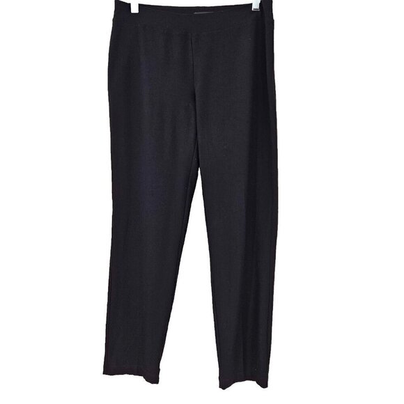 Eileen Fisher System Washable Stretch Crepe Slim Ankle Pant Black Women’s Size S - Picture 1 of 11